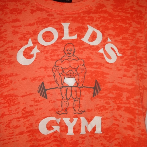 Gold 's Vintage Orange White Womens Burn out top size Small - Picture 3 of 4